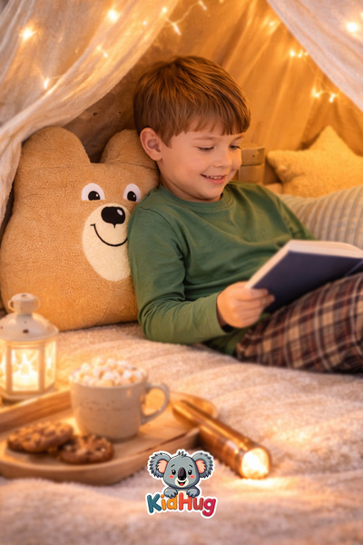 KidHug Embroidered Plush Bear Support Plush Pillow – Sleeping Companion - Fri...