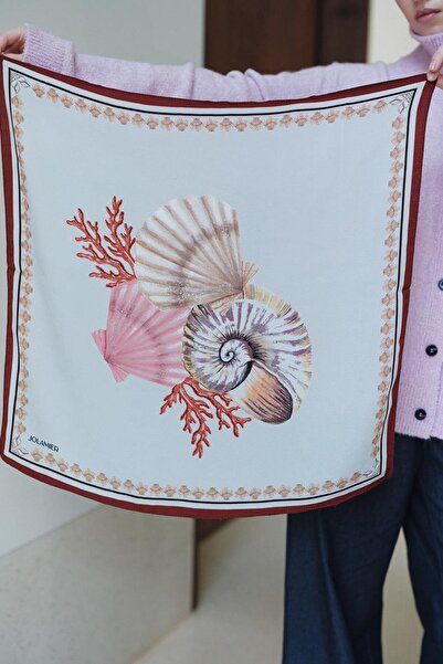 Jolamier Bordo Shella Pamuklu Modal Fular