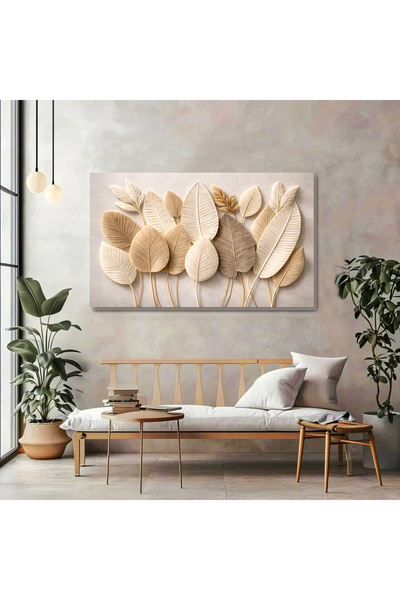 artprinta Yaprak Desenli Kanvas Tablo
