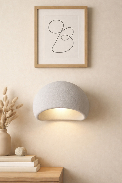 Limon 3D Desing Şarjlı Kablosuz Duvar Apliği Beton Görünümlü LED Modern