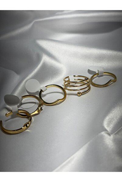 ZC ZERİVA CONSEPT Trend Gold Renk 5’li Eklem Yüzüğü