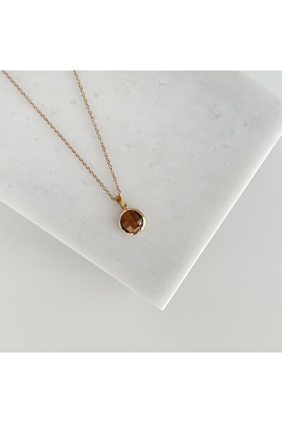 Vesce Atelier Tiger's Eye Faceted Round Natural Stone Necklace