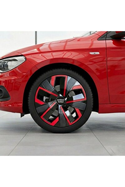 JANT Tüm RENAULT Modellere Uyumlu 16 İnç Çıtalı Kırmızı JantKapağı - 1 Takım ...