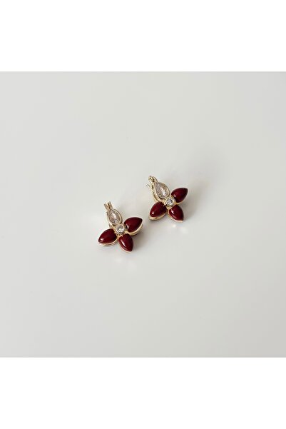Vesce Atelier Burgundy Royal Floral Earrings