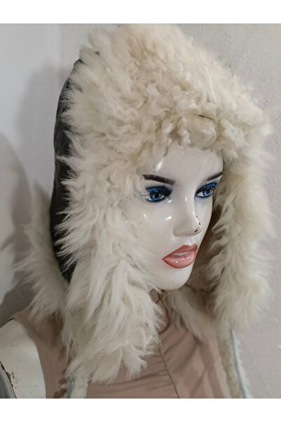 hoaryage 100% Sheepskin Eared Usanka Genuine Lambskin Pilot Hat