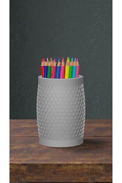 krh 3d print حامل أقلام مكتبي عصري منقوش |   منظم أنيق ومتين لأقلام التلوين ا...