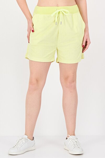 Juicy Couture Women Embroidered Logo Drawstring Shorts, Light Yellow