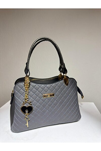 ZİVORA Women's Quilted Hand and Shoulder Bag with Gold Heart Key Accessory an...
