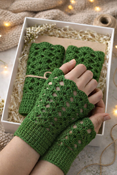 VACUMİX EL ÖRGÜSÜ PARMAKSIZ ELDİVEN BİR ÇİFT ( İsteğe Bağlı Renk Seçenekleri )