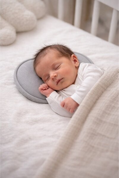 Pure Boutique Ergonomic anti-plagiocephaly baby head pillow, gray, newborn