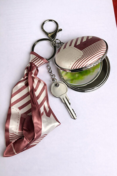 MGEStore Double-Sided Pocket Mirror with Keychain, Stylish Keychain Mirror wi...