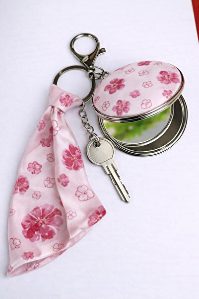 MGEStore Double-Sided Pocket Mirror with Keychain, Stylish Keychain Mirror wi...
