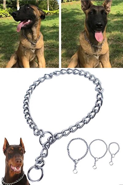 Munico Köpek Eğitiminde Kullanılan Kaliteli Krom Çelik Zincir Tasma 65 Cm Güm...