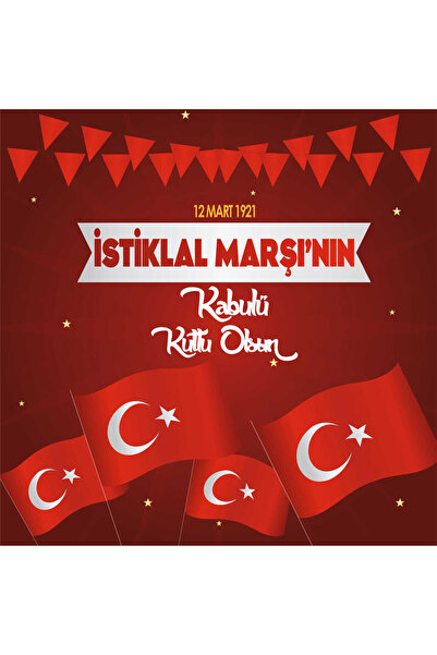 Deko Genç 12 Mart 1921 İstaklal Marşı'nın Kabulü Fotoğraf Panosu Branda 100x100
