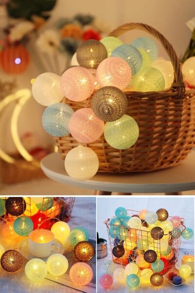 Munico Rengarenk Oda Salon Raf Aydınlatma Dekoratif 10'lu Rengarenk 150 Cm Sa...