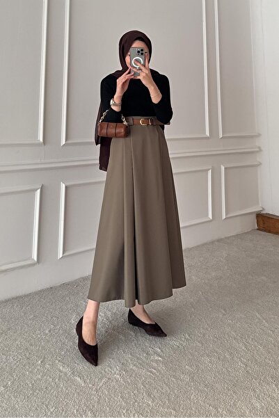 Rimel Moda تنورة بحزام بلون أخضر مائي