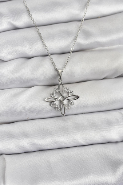 Epilons Bfs 316L Steel Chain Silver Color Infinity Model Zircon Stone Women's...