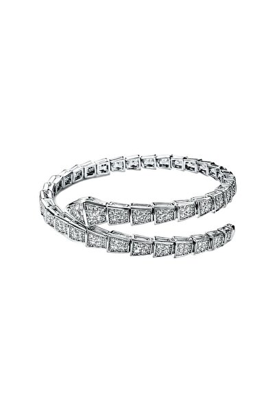 Sense of Atelier Zyra Snake Figured Stone Silver Bracelet