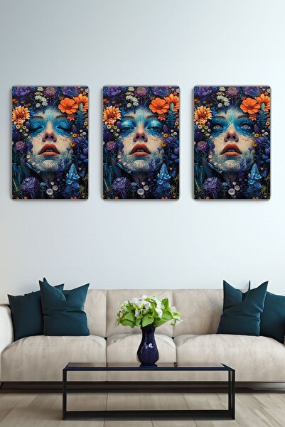 KanvasSepeti 3-частна картина - Пробуждането на природата - Декоративна 3-час...