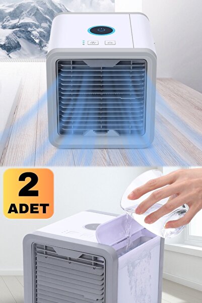 Munico 2 Adet Soğutucu Fan Cihazı Masaüstü Oda Ev Ofis Mini Otomatik Soğutucu...