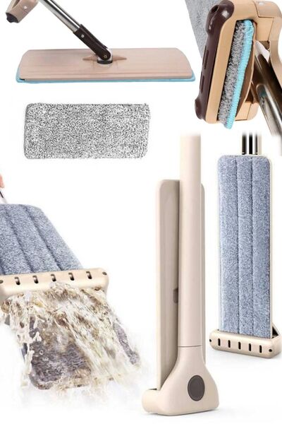 Munico Mikrofiber Katlanabilir Kendinden Sıkmalı Tablet Pratik Mop Paspas Kov...