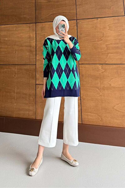 Rimel Moda Shimmer Sweater Green