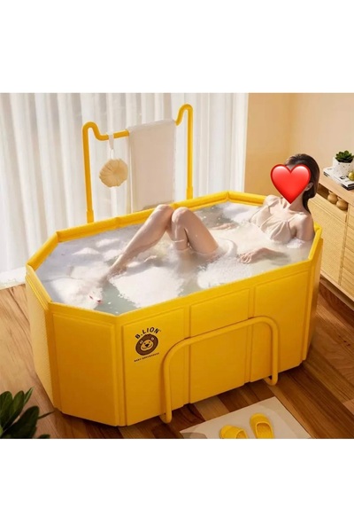 ELFKUT Katlanabilir Taşınabilir SPA Küveti / Portatif Banyo Havuzu 120×60×50 ...