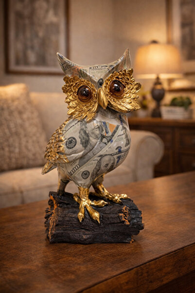 hediyeconcepti Gold Detaylı Renkli Baykuş Biblosu – Sanatsal Desenli Dekorati...