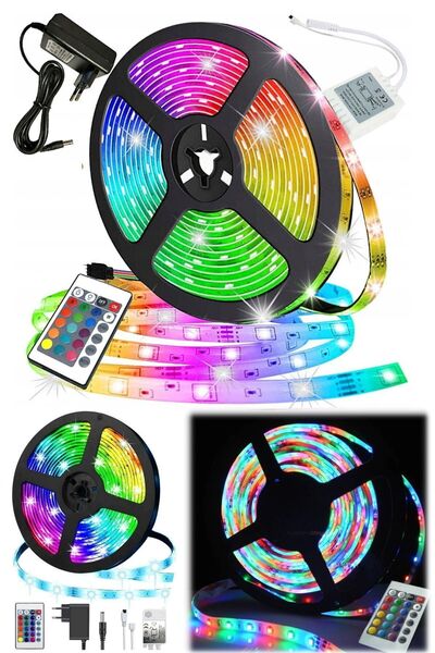 Munico 5 Metre Eğlenceli Dekoratif Iç Dış Tasarım Ev Rgb Şerit Led Işıklar 16...