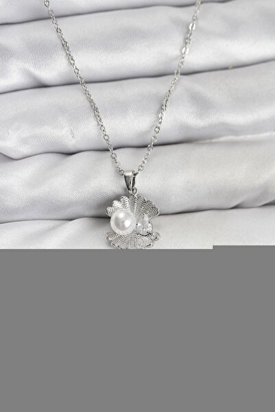 blackpure 316L Steel Chain Silver Color Oyster Pearl Model Zircon Stone Women...