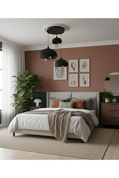 Limon 3D Desing Modern 3’lü Sarkıt Avize - 20/30/40 cm Beton Dokulu Tasarım, ...