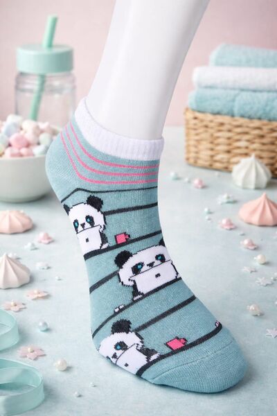 your trend socks 12 Çift Kadın Patik Çorap, Terletmeyen, Kokusuz, Pamuklu Çorap - Mevsimlik - Karışık Renk/Desen