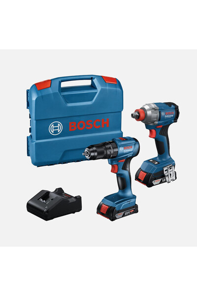 Bosch GDX 18V-285 GSB 185-LI 18V 2 Ah. Çift Akülü Vidalama ve Somun Sıkma Seti