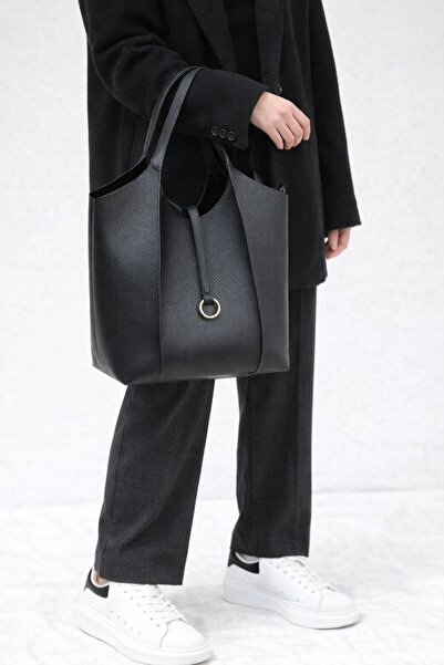 çkn sedat çakan çanta & fular & aksesuar Plain Skin Leather Women's Shoulder Bag