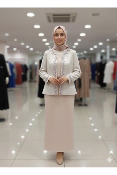 özkösekids kadın ceketli üçlü abiye takım