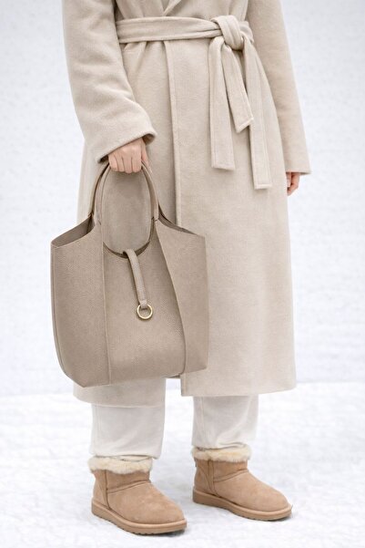 çkn sedat çakan çanta & fular & aksesuar Plain Skin Leather Women's Shoulder Bag