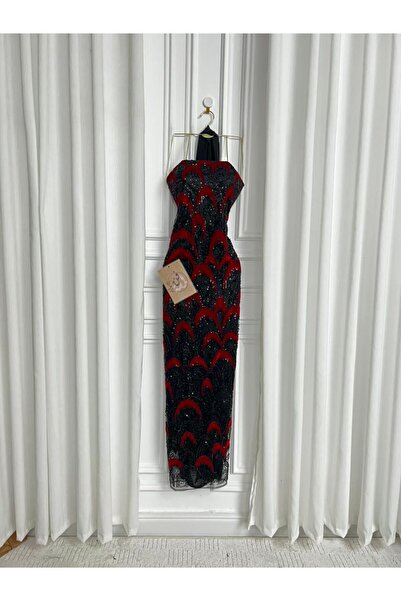 CONTENU Embroidered top evening dress