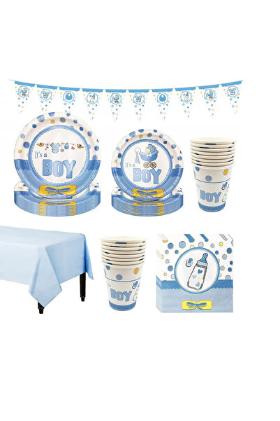 Amycute Amycute 42-piece boy's party tableware set, cardboard, multicolor