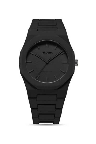 Brosha ساعة بروشا الرجالية المصنوعة من الكربون باللون الأسود