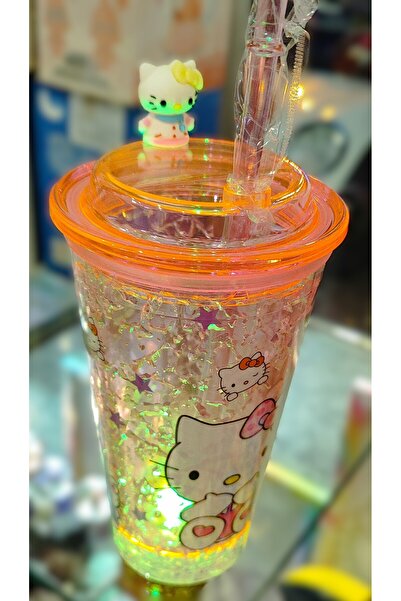 ada çanta kırtasiye karakter figürlü Işıklı model kapaklı pipetli plastik bar...