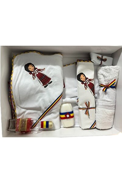 OEM Set tradițional de botez pentru fete, alb-tricolor