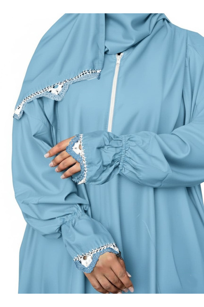 SDD Cool and heavy cotton prayer shawl with attached scarf, wide and comfortable