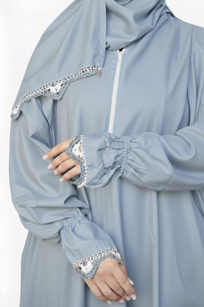 SDD Cool and heavy cotton prayer shawl with attached scarf, wide and comfortable