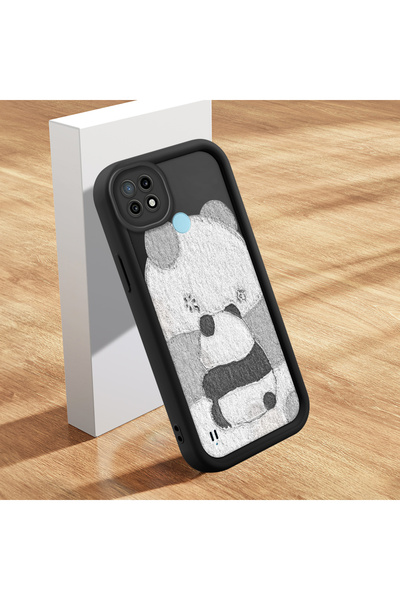 ARTISHELL Realme C21 Uyumlu moda kartun küçük panda desenli silikon cep telef...