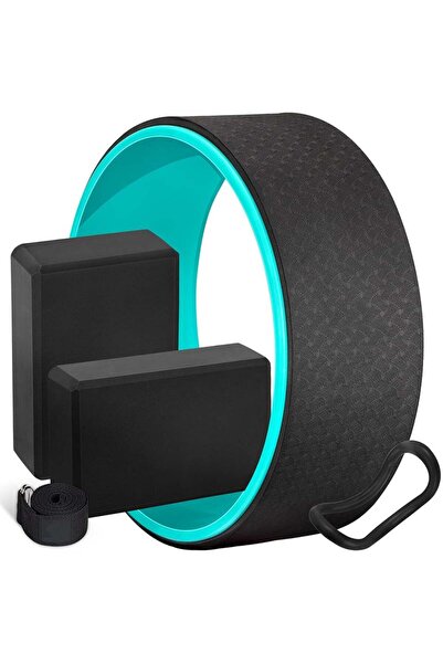Taimi 5-in-1 Yoga Set - 32cm Wheel, 2 Blocks, Strap & Pilates Ring for Flexib...