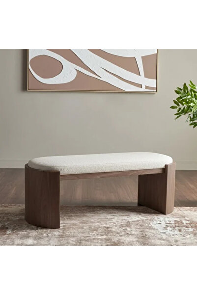 Generic Wooden seat upholstered in bouclé fabric