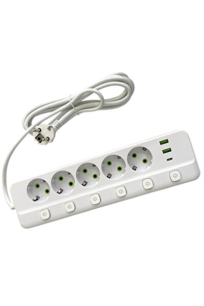 O.M.D Power Strip with 5 Outlets and 2 USB Ports