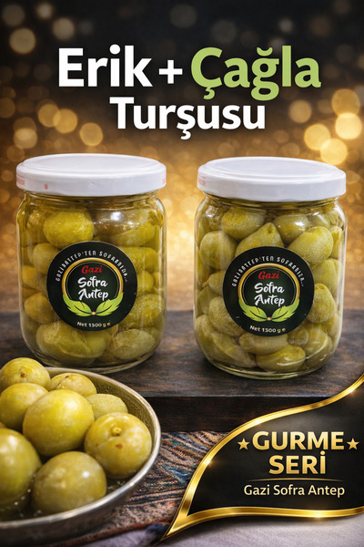 gazisofraantep Erik + Çağla Turşusu (2x400 CC) / Premium Gurme Seti