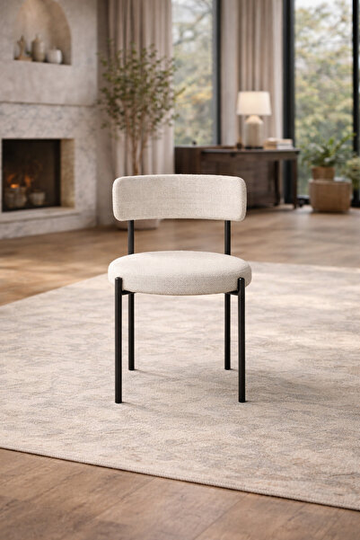 TodekHome Capri 6 Kişilik Teddy Sandalye Takımı - Modern Metal Ayaklı Mutfak ...