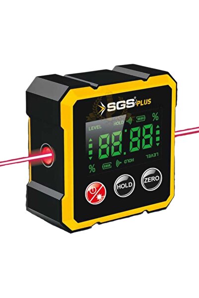 SGS Mıknatıslı Çift Yönlü Lazer Açı Ölçer - 1.8" Ekran - Type-C Şarj